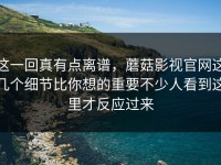 这一回真有点离谱，蘑菇影视官网这几个细节比你想的重要不少人看到这里才反应过来