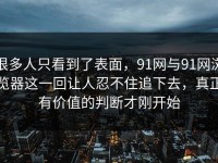 很多人只看到了表面，91网与91网浏览器这一回让人忍不住追下去，真正有价值的判断才刚开始