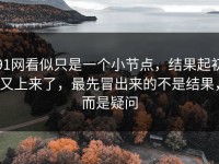91网看似只是一个小节点，结果起初又上来了，最先冒出来的不是结果，而是疑问