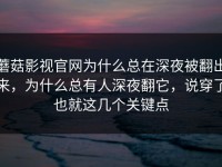 蘑菇影视官网为什么总在深夜被翻出来，为什么总有人深夜翻它，说穿了也就这几个关键点