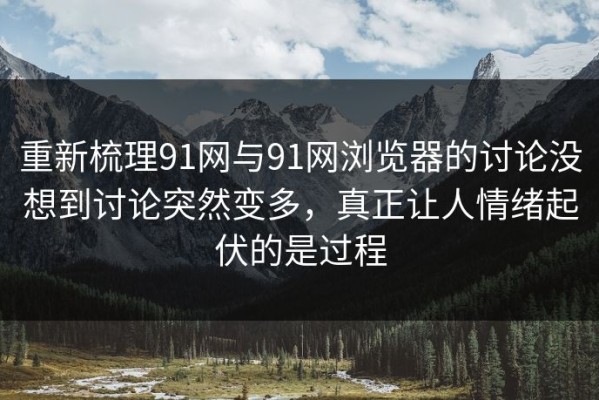 重新梳理91网与91网浏览器的讨论没想到讨论突然变多，真正让人情绪起伏的是过程