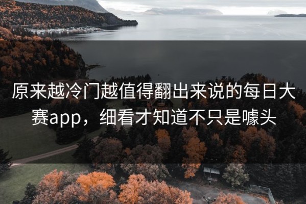 原来越冷门越值得翻出来说的每日大赛app，细看才知道不只是噱头