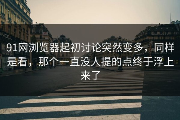 91网浏览器起初讨论突然变多，同样是看，那个一直没人提的点终于浮上来了
