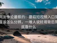 网友争论最狠的：蘑菇短视频入口到底该怎么分辨，一堆人说好用背后到底靠什么