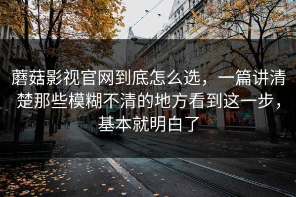 蘑菇影视官网到底怎么选，一篇讲清楚那些模糊不清的地方看到这一步，基本就明白了