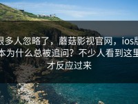 很多人忽略了，蘑菇影视官网，ios版本为什么总被追问？不少人看到这里才反应过来