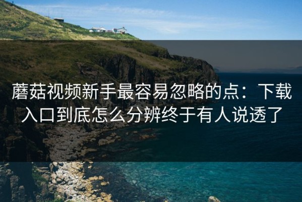 蘑菇视频新手最容易忽略的点：下载入口到底怎么分辨终于有人说透了