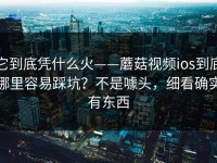 它到底凭什么火——蘑菇视频ios到底哪里容易踩坑？不是噱头，细看确实有东西
