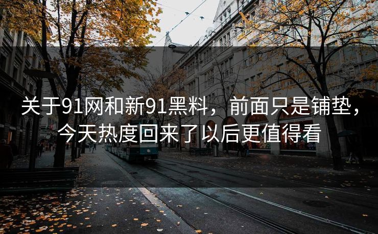 关于91网和新91黑料，前面只是铺垫，今天热度回来了以后更值得看