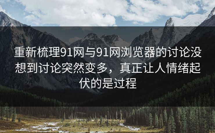 重新梳理91网与91网浏览器的讨论没想到讨论突然变多，真正让人情绪起伏的是过程